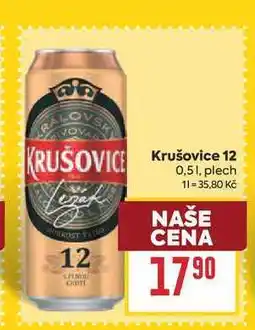 Billa Krušovice 12 0,51, plech nabídka