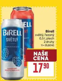Billa Birell světlý, řezaný 0,51, plech nabídka