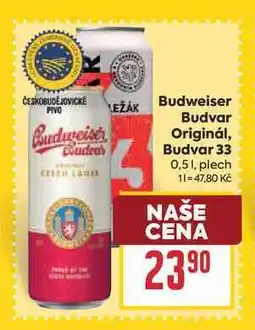 Billa Budweiser Budvar Originál, Budvar 33 0,51, plech nabídka