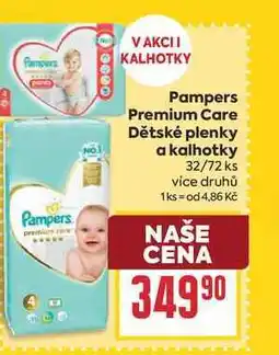 Billa Pampers Premium Care Dětské plenky a kalhotky 32/72 ks nabídka