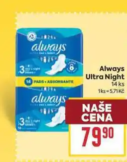 Billa Always Always Ultra Night 14 ks nabídka