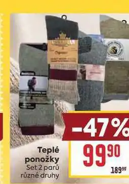 Billa Teplé ponožky Set 2 parů různé druhy nabídka