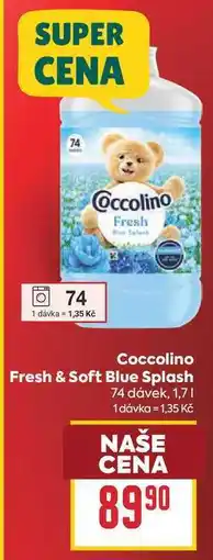 Billa Coccolino Fresh Coccolino Fresh & Soft Blue Splash 74 dávek nabídka