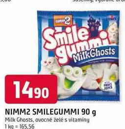 Trefa NIMM2 SMILEGUMMI 90 g Milk Ghosts, ovocné želé s vitamíny nabídka