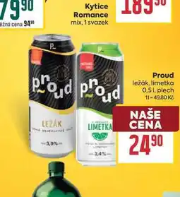 Billa Proud ležák, limetka 0,51, plech nabídka