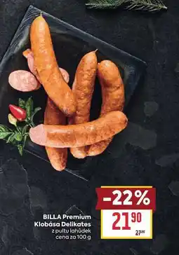 Billa BILLA Premium Klobása Delikates z pultu lahůdek cena za nabídka