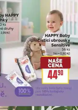 Billa HAPPY Baby Čisticí ubrousky Sensitive 56 ks nabídka