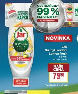 Billa JAR Na mytí nadobí Lemon fresh nabídka