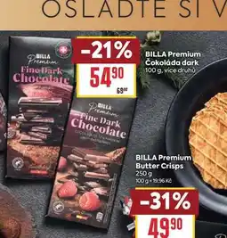 Billa BILLA Premium Čokoláda dark nabídka