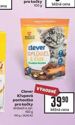 Billa Clever Křupavá pochoutka pro kočky drůbeží a sýr nabídka