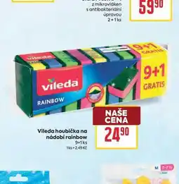 Billa Vileda houbička na nádobí rainbow 9+1 ks nabídka