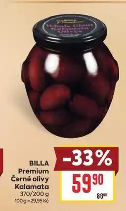 Billa BILLA Premium Černé olivy Kalamata 370/200 g nabídka
