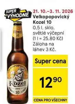 Tesco Velkopopovický Kozel 10 nabídka