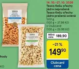 Tesco Tesco Kešu ořechy jádra pražená solená nabídka