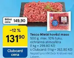 Tesco Tesco Mleté hovězí maso nabídka