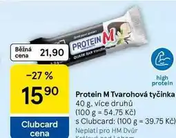 Tesco Protein M Tvarohová tyčinka, 40 g, více druhů nabídka