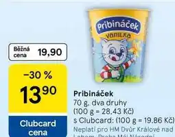 Tesco Pribináček vanilka nabídka