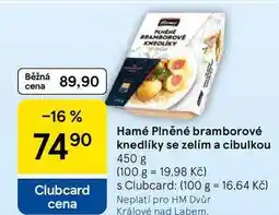 Tesco Hamé Plněné bramborové knedlíky se zelím a cibulkou nabídka