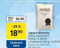 Tesco Japavo těstoviny, 500 g, více druhů nabídka