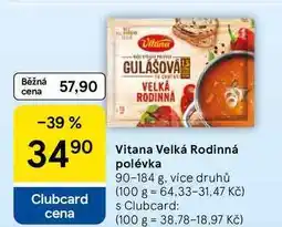 Tesco Vitana Velká Rodinná polévka, 90-184 g, více druhů nabídka
