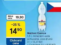 Tesco Mattoni Esence, 1,5 l, minerální voda ochucená, více druhů nabídka