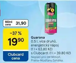 Tesco Guarana, 0,5 l. více druhů. energetický nápoj nabídka