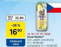 Tesco Kozel Nealko, 0.5 l, plech, více druhů nabídka