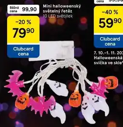Tesco Mini halloweenský světelný řetěz, 10 LED světýlek nabídka