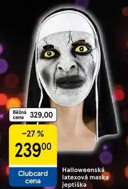 Tesco Halloweenská latexová maska jeptiška nabídka