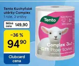 Tesco Tento Kuchyňské utěrky Complex, 1 role, 3 vrstvy nabídka