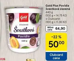 Tesco Gold slazená Švestková Povidla nabídka