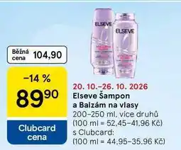 Tesco Elseve Šampon a Balzám na vlasy, 200-250 ml, více druhů nabídka