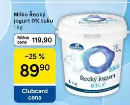 Tesco Milko Řecký jogurt 0% tuku nabídka