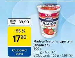 Tesco Madeta Tvaroh s jogurtem jahoda XXL nabídka