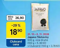 Tesco Japavo Těstoviny, 500 g, více druhů nabídka