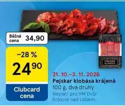 Tesco Pejskar klobása krájená nabídka