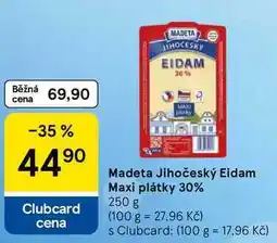 Tesco Madeta Jihočeský eidam 30% plátky nabídka