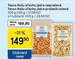Tesco Tesco Kešu ořechy jádra nepražená nabídka