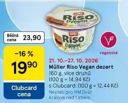 Tesco Müller Riso Vegan dezert, 160 g, více druhů nabídka