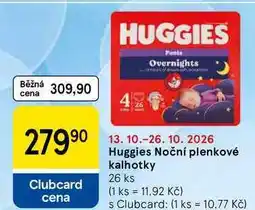 Tesco Huggies Noční plenkové kalhotky, 26 ks nabídka