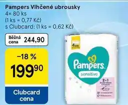 Tesco Pampers Vlhčené ubrousky, 4× 80 ks nabídka