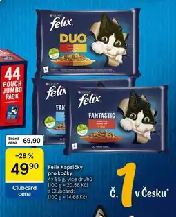 Tesco Felix Kapsičky pro kočky, 4× 85 g, více druhů nabídka