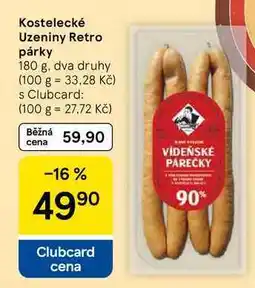 Tesco Kostelecké Uzeniny Retro párky nabídka