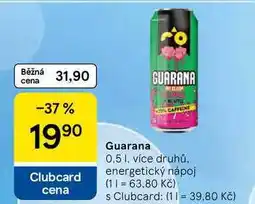 Tesco Guarana, 0.5 l, více druhů, energetický nápoj nabídka
