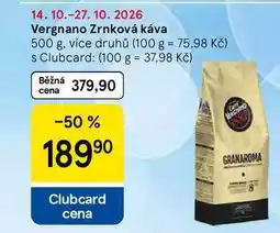 Tesco Vergnano Zrnková káva, 500 g, více druhů nabídka
