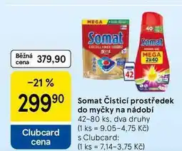 Tesco Somat Čisticí prostředek do myčky na nádobí, 42-80 ks nabídka