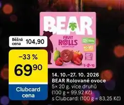 Tesco Bear rolované ovoce nabídka
