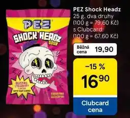 Tesco PEZ Shock Headz, 25 g, dva druhy nabídka