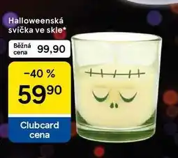Tesco Halloweenská svíčka ve skle nabídka