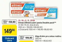 Tesco Elmex Dětská zubní pasta Double pack, 2x 50-75 ml, dva druhy nabídka